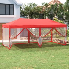 Carpa para fiestas plegable con paredes laterales rojo 3x6 m en Carpas y cenadores | Comprar online en Foro24