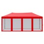 Carpa para fiestas plegable con paredes laterales rojo 3x6 m