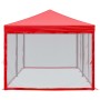 Carpa para fiestas plegable con paredes laterales rojo 3x6 m