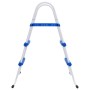 Escalera para piscina acero azul y blanco 84 cm