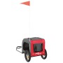 Remolque de bicicleta mascotas hierro tela Oxford rojo gris