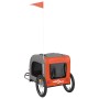 Remolque de bicicleta mascotas hierro tela Oxford naranja gris