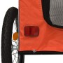 Remolque de bicicleta mascotas hierro tela Oxford naranja gris