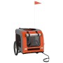 Remolque de bicicleta mascotas hierro tela Oxford naranja gris