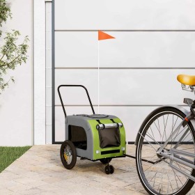 Remolque de bicicleta para mascotas Verde y gris