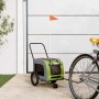 Remolque de bicicleta para mascotas Verde y gris