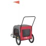 Remolque de bicicleta mascotas hierro tela Oxford rojo gris