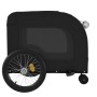 Remolque bicicleta para mascotas hierro tela Oxford negro gris