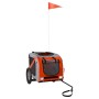 Remolque de bicicleta mascotas hierro tela Oxford naranja gris