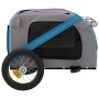 Remolque de bicicleta mascotas hierro tela Oxford azul gris