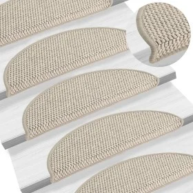 Self-adhesive sisal stair mat 15 units taupe 56x17x3 cm by vidaXL, Stair mats - Ref: Foro24-326859, Price: 70,06 €, Discount: %