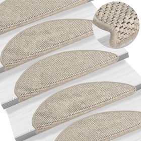 Selbstklebende Sisal-Teppichfliesen, 15 Stück, silberfarben, 56x17x3 cm. von vidaXL, Treppenmatten - Ref: Foro24-326871, Prei...