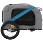 Remolque de bicicleta mascotas hierro tela Oxford azul gris