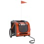 Remolque de bicicleta mascotas hierro tela Oxford naranja negro