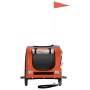 Remolque de bicicleta mascotas hierro tela Oxford naranja negro