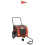 Remolque de bicicleta mascotas hierro tela Oxford naranja negro