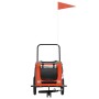 Remolque de bicicleta mascotas hierro tela Oxford naranja negro