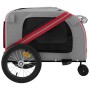 Remolque de bicicleta mascotas hierro tela Oxford rojo gris