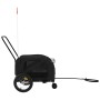 Remolque de bicicleta mascotas hierro tela Oxford negro