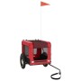 Remolque de bicicleta mascotas hierro tela Oxford rojo negro