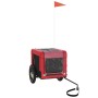 Remolque de bicicleta mascotas hierro tela Oxford rojo negro