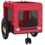 Remolque de bicicleta mascotas hierro tela Oxford rojo negro