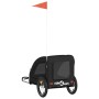 Remolque de bicicleta mascotas hierro tela Oxford negro