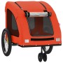 Remolque de bicicleta mascotas hierro tela Oxford naranja gris