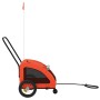 Remolque de bicicleta mascotas hierro tela Oxford naranja gris