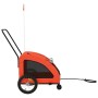 Remolque de bicicleta mascotas hierro tela Oxford naranja