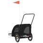 Remolque de bicicleta mascotas hierro tela Oxford negro