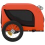 Remolque de bicicleta mascotas hierro tela Oxford naranja negro