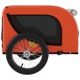 Remolque de bicicleta mascotas hierro tela Oxford naranja negro