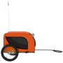 Remolque de bicicleta mascotas hierro tela Oxford naranja negro