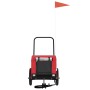 Remolque de bicicleta mascotas hierro tela Oxford rojo negro