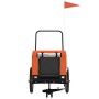 Remolque de bicicleta mascotas hierro tela Oxford naranja negro