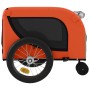 Remolque de bicicleta mascotas hierro tela Oxford naranja negro