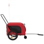 Remolque de bicicleta mascotas hierro tela Oxford rojo negro