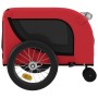 Remolque de bicicleta mascotas hierro tela Oxford rojo negro
