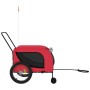 Remolque de bicicleta mascotas hierro tela Oxford rojo negro