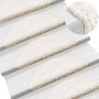 Tapetes para escaleras 15 uds 56x17x3 cm Blanco Semicircular