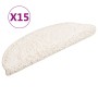 Tapetes para escaleras 15 uds 56x17x3 cm Blanco Semicircular