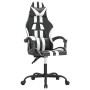 Silla gaming cuero sintético negro y blanco