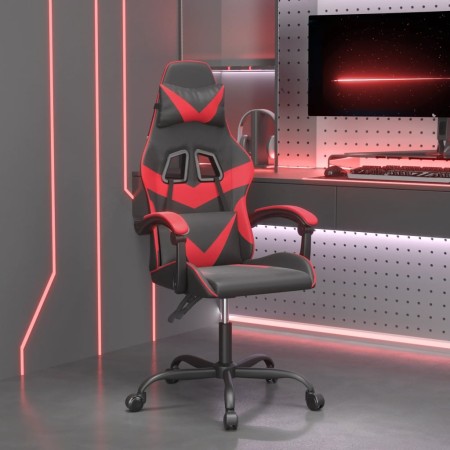 Silla gaming cuero sintético negro y rojo