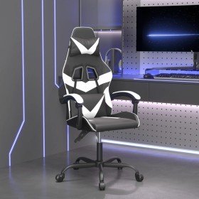 Silla gaming cuero sintético negro y blanco en Sillas gaming | Comprar online en Foro24