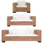 Natural rattan 3-piece sofa set with cushions by vidaXL, Sofas - Ref: Foro24-278624, Price: 1,00 €, Discount: %