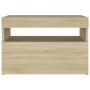Mesitas de noche con LED 2 uds contrachapada Sonoma 60x35x40 cm