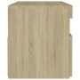 Mesitas de noche con LED 2 uds contrachapada Sonoma 60x35x40 cm
