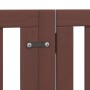 Puerta de perros plegable 9 paneles madera álamo marrón 450 cm