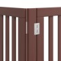 Puerta de perros plegable 9 paneles madera álamo marrón 450 cm